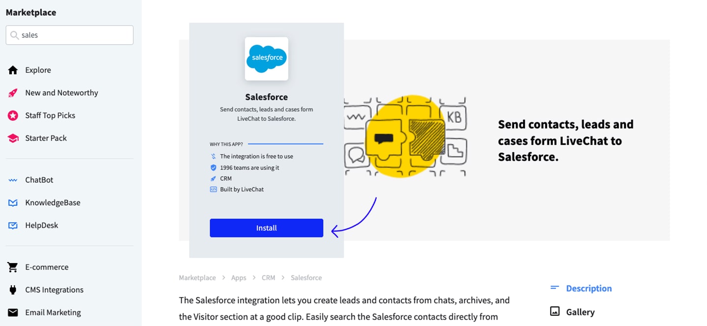 Salesforce LiveChat - Salesforce Plugin